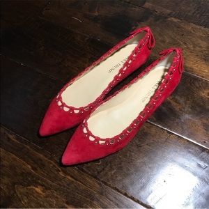 Ivanka Trump ITCOPER Women Red Suede Flats Shoes